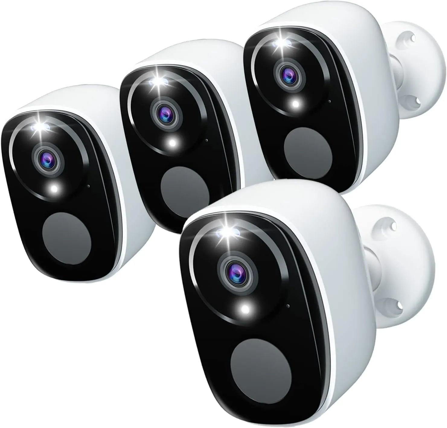 2K Security Cameras Wireless Outdoor, 256GB SD/Free Cloud 1-Day, Longer Battery Life, AI Human Detection, Waterproof, 2-Way Talk, Spotlight Siren Alarm Cameras for Home Security, Works w/Alexa