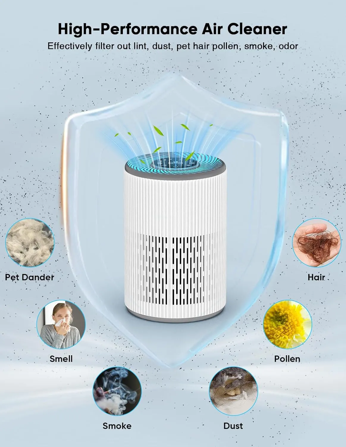 Air Purifier for Home Large Room up to 1300 sq ft, H13 Air Purifiers for Bedroom Pets with Fragrance Sponge, Remove 99.97% Smoke/Pet Dander/Pollen, Quiet 20dB Sleep Mode
