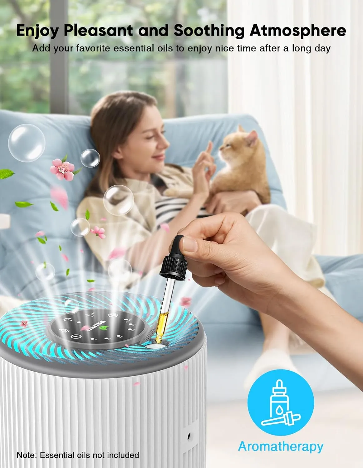 Air Purifier for Home Large Room up to 1300 sq ft, H13 Air Purifiers for Bedroom Pets with Fragrance Sponge, Remove 99.97% Smoke/Pet Dander/Pollen, Quiet 20dB Sleep Mode