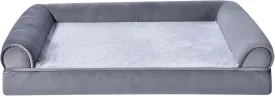 Amazon Basics Foam Living Room Couch Dog Pet Bed with Removable Cover, Grey, 30" x 20"