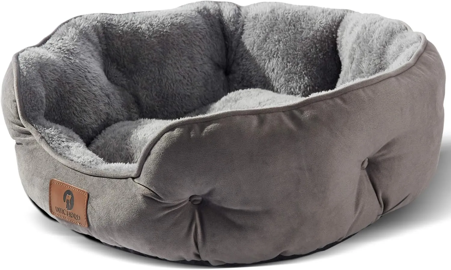 Asvin Large Dog Bed for Large Dogs, Cat Beds for Indoor Cats, Pet Bed for Puppy and Kitty, Extra Soft & Machine Washable with Anti-Slip & Water-Resistant Oxford Bottom, Grey, 35 inches