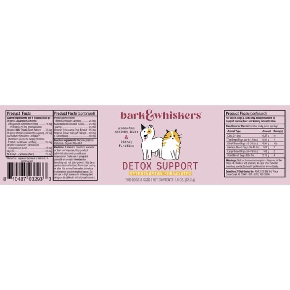 Bark & Whiskers Detox Support (Dr. Mercola Liver & Kidney Support) Pet Supplement 1.8oz
