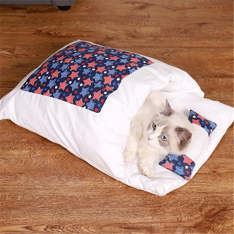 Best Cat Dog Sleeping Bag Deep Winter Removable Bed Nest Cushion with pillow