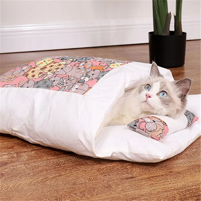 Best Cat Dog Sleeping Bag Deep Winter Removable Bed Nest Cushion with pillow