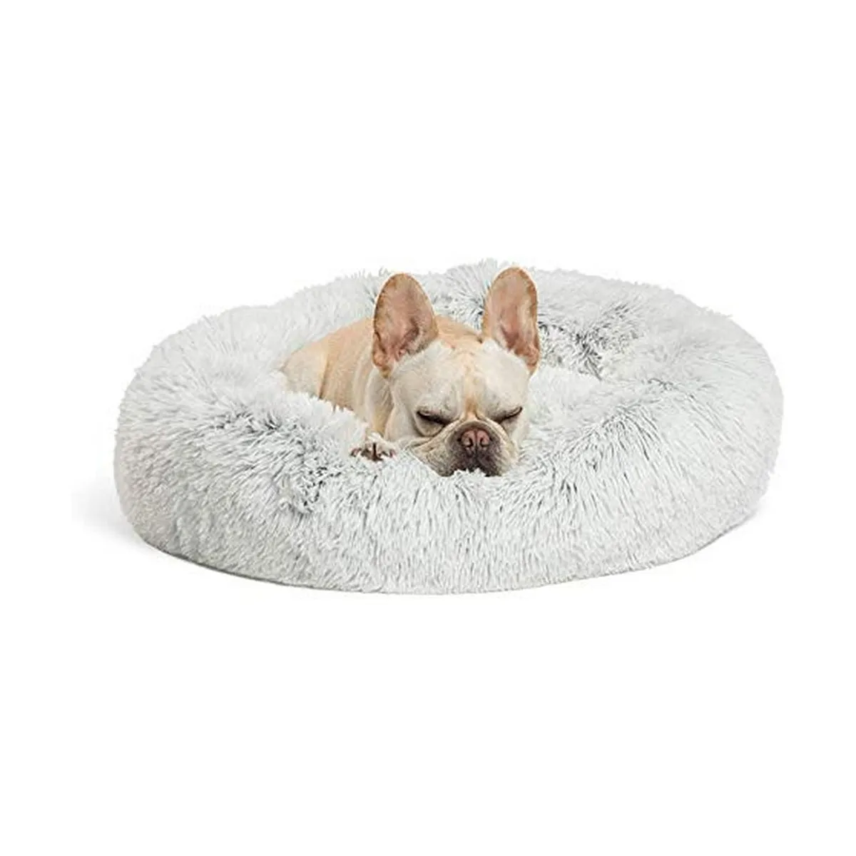 Best Friends by Sheri Calming Shag Vegan Fur Donut Cuddler Frost - 30"x30"
