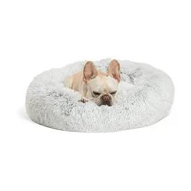 Best Friends by Sheri Calming Shag Vegan Fur Donut Cuddler Frost - 30"x30"