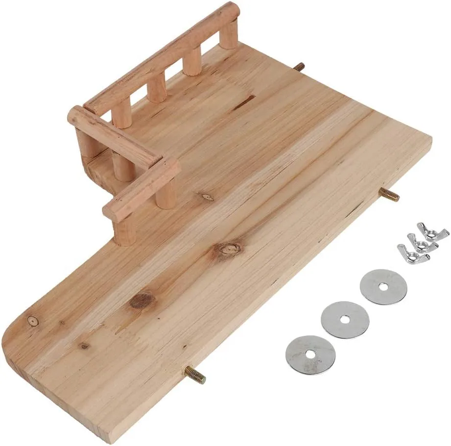 Bird Wood Perch Platform, Wooden Parrot Cage Stand Shelf Rectangle Hamster Small Animals Playground Parakeet Cockatiel Rat Hamster Guinea Pig Conure Mouse Chinchillas Finch Canary Budgie Lovebirds