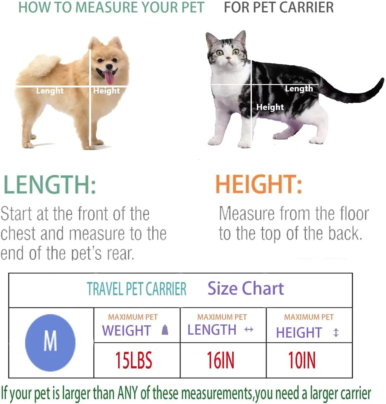 Cat Carrier Dog Carrier Pet Carrier Cat Bags for Small Medium Cats Dogs Puppies of 15 Lbs,of Airline Approved Small Dog Bag Soft Sided,Collapsible Travel Puppy Carrier (Medium, Grey)