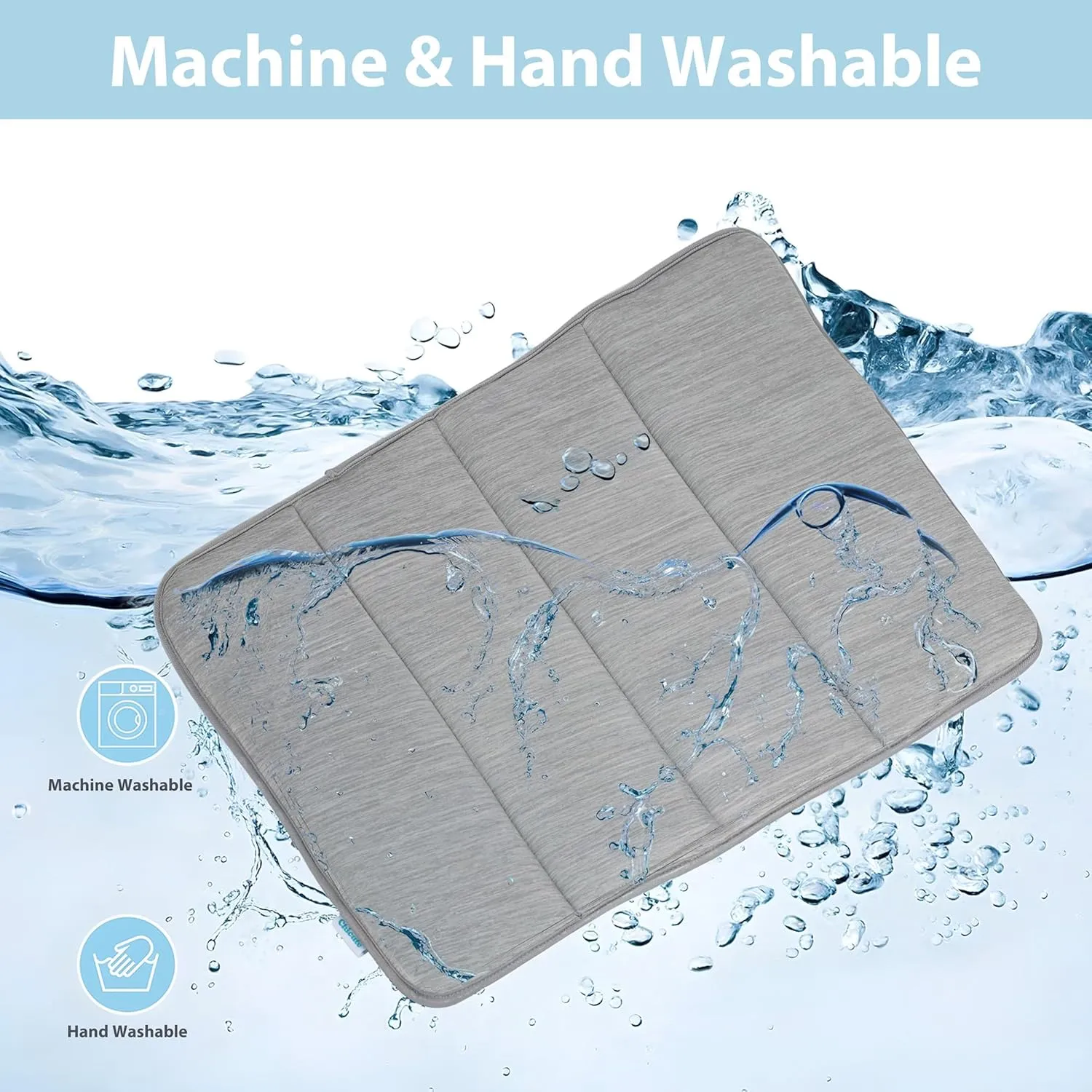 Chicute Dog Cooling Mat for Cats - 24x18 Orthopedic Memory Foam Pet Pad for Summer, QMAX>0.5, Washable Premium Comfort Crate Pad for Your Furry Companion, Grey