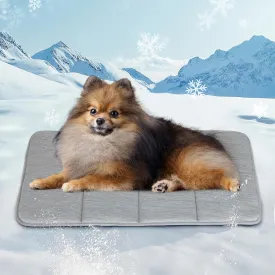 Chicute Dog Cooling Mat for Cats - 24x18 Orthopedic Memory Foam Pet Pad for Summer, QMAX>0.5, Washable Premium Comfort Crate Pad for Your Furry Companion, Grey