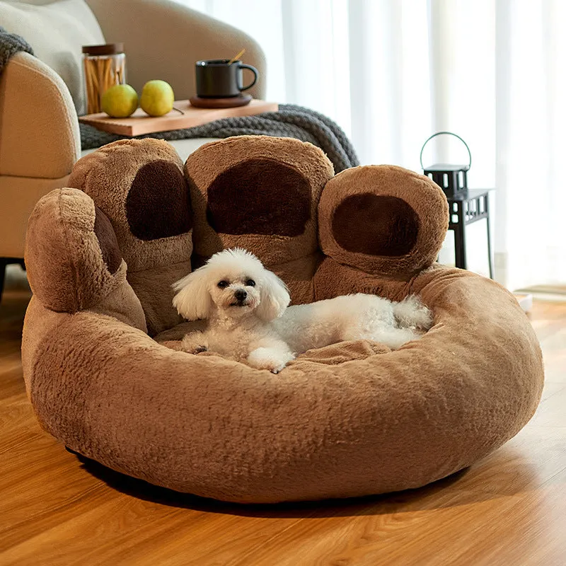 Dog Bed Cat Mat Round Large Pet House Long Plush Deep