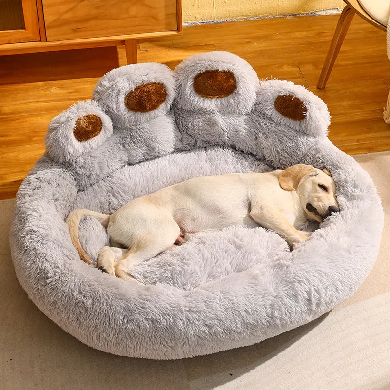 Dog Bed Cat Mat Round Large Pet House Long Plush Deep