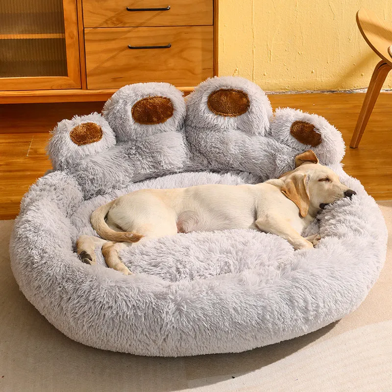 Dog Bed Cat Mat Round Large Pet House Long Plush Deep