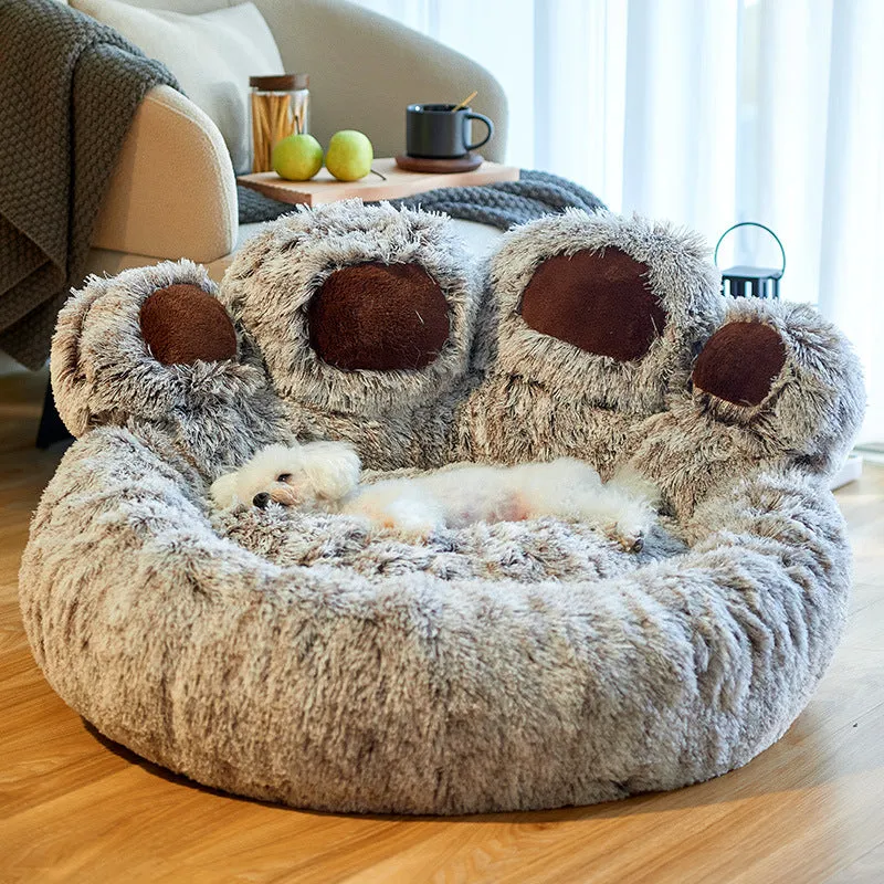 Dog Bed Cat Mat Round Large Pet House Long Plush Deep