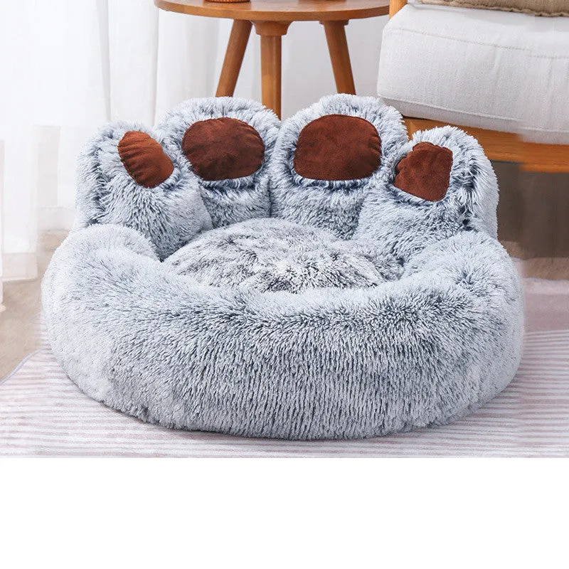 Dog Bed Cat Mat Round Large Pet House Long Plush Deep
