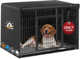 Dog Crate Cover 54 Inch - 600D Kennel Crate Covers for Dog Cage Waterproof & Heavy Duty, Small Dog Cage Cover Universal Fit for Most Wire Pet Crates - 54 x 38 x 43 Inch (Cover Only)