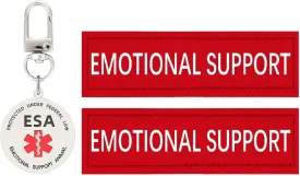 Emotional Support Dog Patches 2 pcs, ESA ID Tag Easily Attach to Dog Collar, Harness (XSmall)