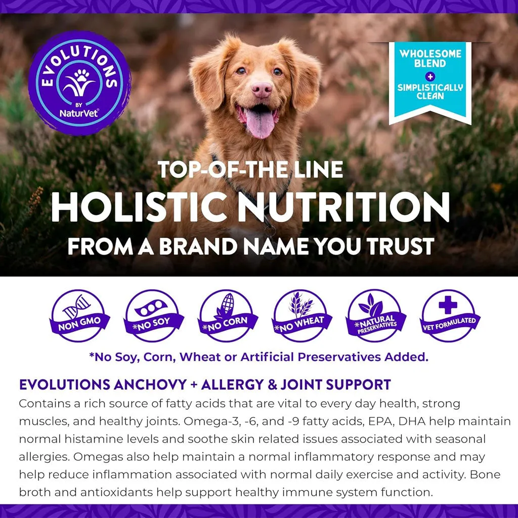 Evolutions by NaturVet Anchovy Allergy Joint Support Soft Chews for Dogs, 90 count