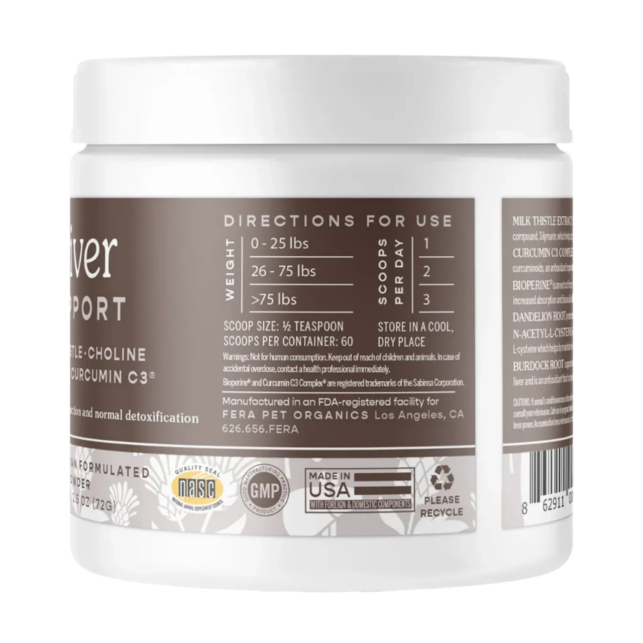 Fera Pet Organics Dog and Cat Supplement, Liver Support