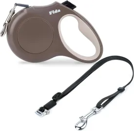 Fida Retractable Dog Leash and Dual Dog Leash Accessories to Walk 2 Two Dogs Set, Patented Roller Design No Tangle Reflective Leash Attachment Length Adjustable for Small and Medium Dogs Up to 65lbs