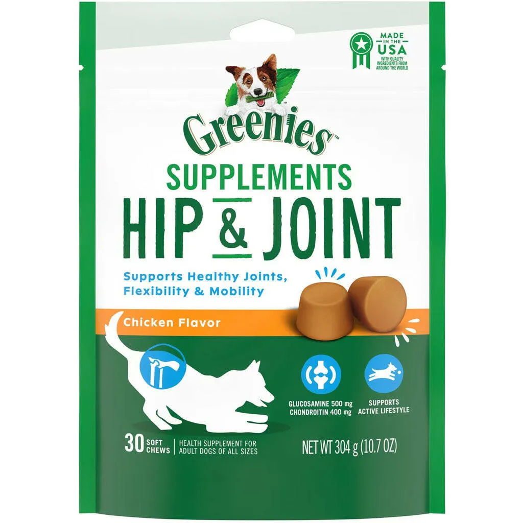 Greenies Hip & Joint Chicken Flavor Supplements for Dogs (30 ct)