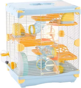 Hamster Cage Small Animal Cage 3 Layers Cage Size14.17"(W) X10.63(L) X16.73 (H) Suitable for Hamsters up to 3.5 inch in Length