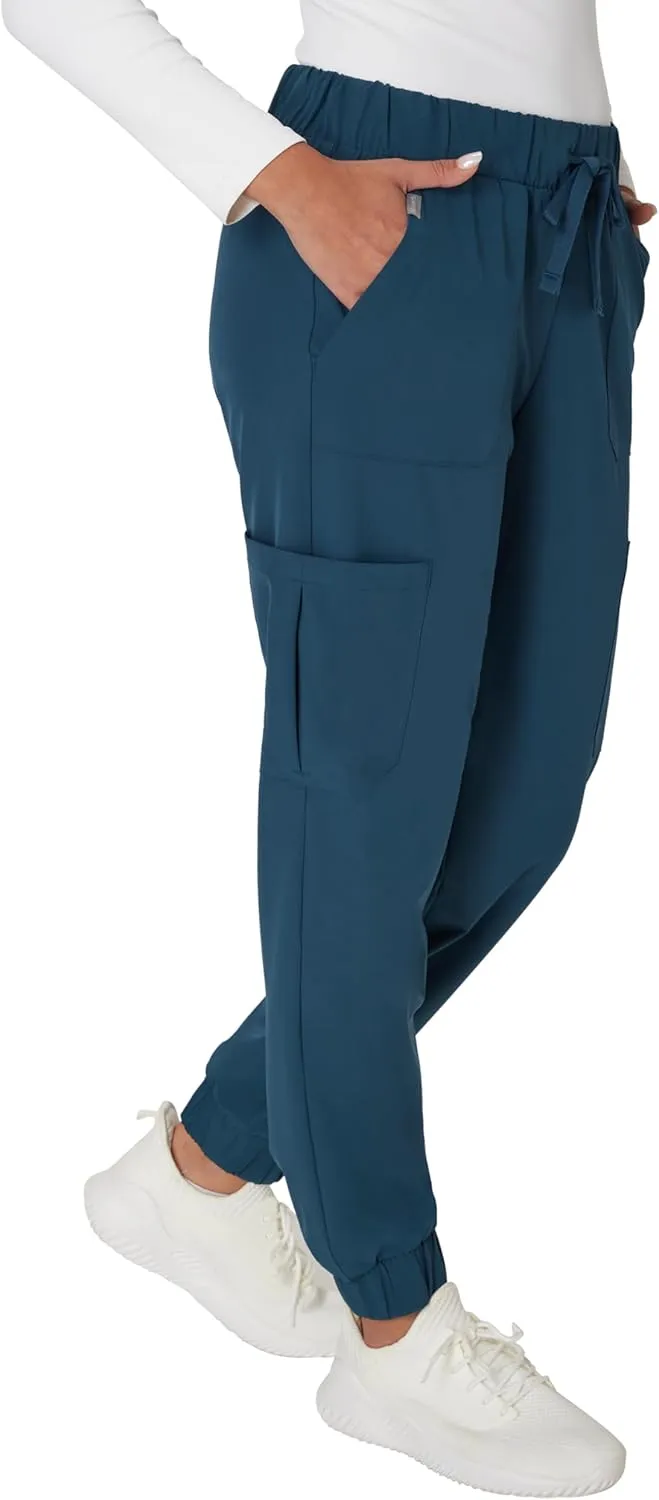 Hanes Women's Scrubs Cargo Joggers, Healthcare Scrub Joggers for Women, Moisture Wicking