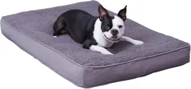 Happy Hounds Daisy Deluxe Supportive Sherpa Dog Bed, Medium (42 x 30 in.), Pewter