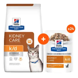 Hill's Prescription Diet K/D Kidney Care Dry & Wet Cat Food Bundle