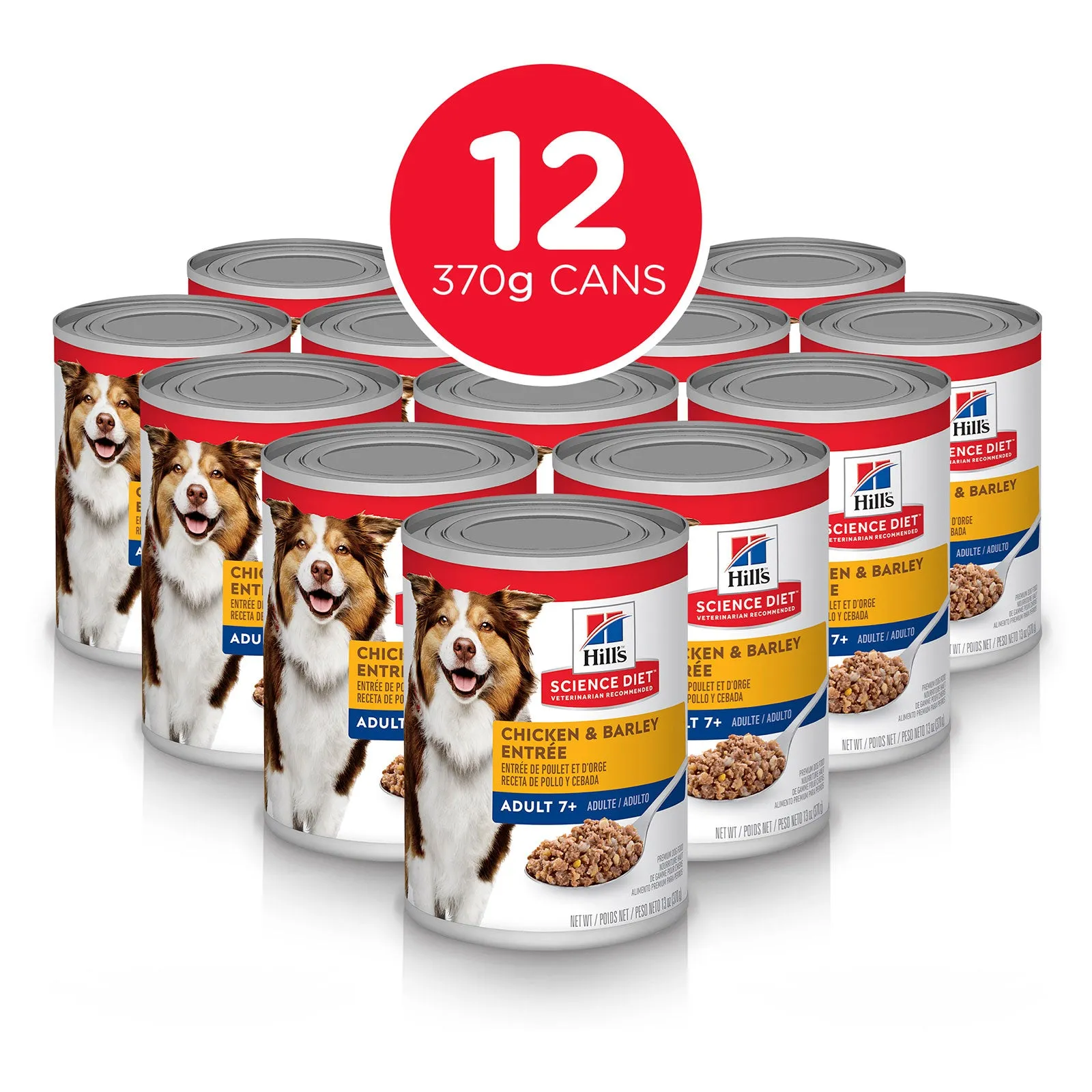 Hill's Science Diet Dog Food Can Adult 7  Chicken & Barley Entrée