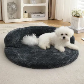 huraty Cat Bed for Indoor Cats, Washable Dog Sofa Bed Bolster Pet Bed Mat, Egg Crate Memory Foam Removable Cover, 19.6 x 3.9 x 1.5 Inch, Charcoal
