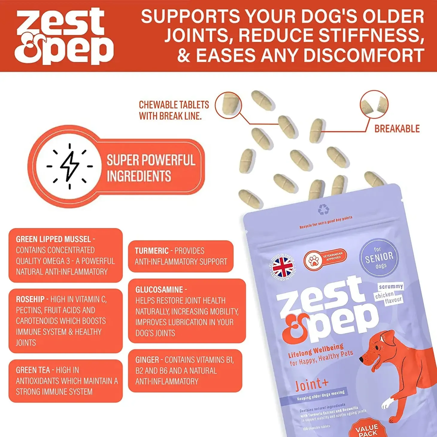 Joint & Hip Supplement For Senior Dogs (Date 11/2024)