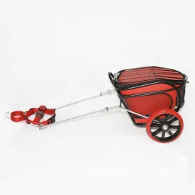 JSEIAJB Dog Trailer Cart with Wheels Fits Chest Cicumference 40-50CM Pet Trailer