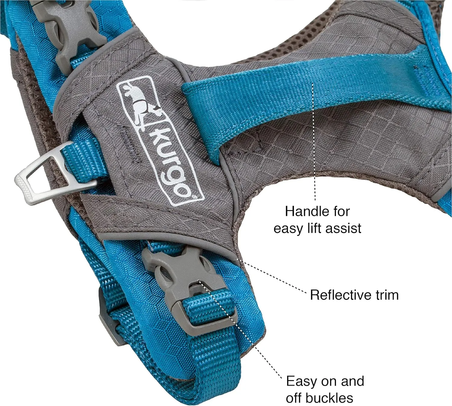 Kurgo Journey Air Dog Harness, Vest Harnesses for Dogs, Pet Hiking Harness for Running & Walking, Reflective, Padded, Includes Control Handle, No Pull Front Clip (Orange, X-Large)