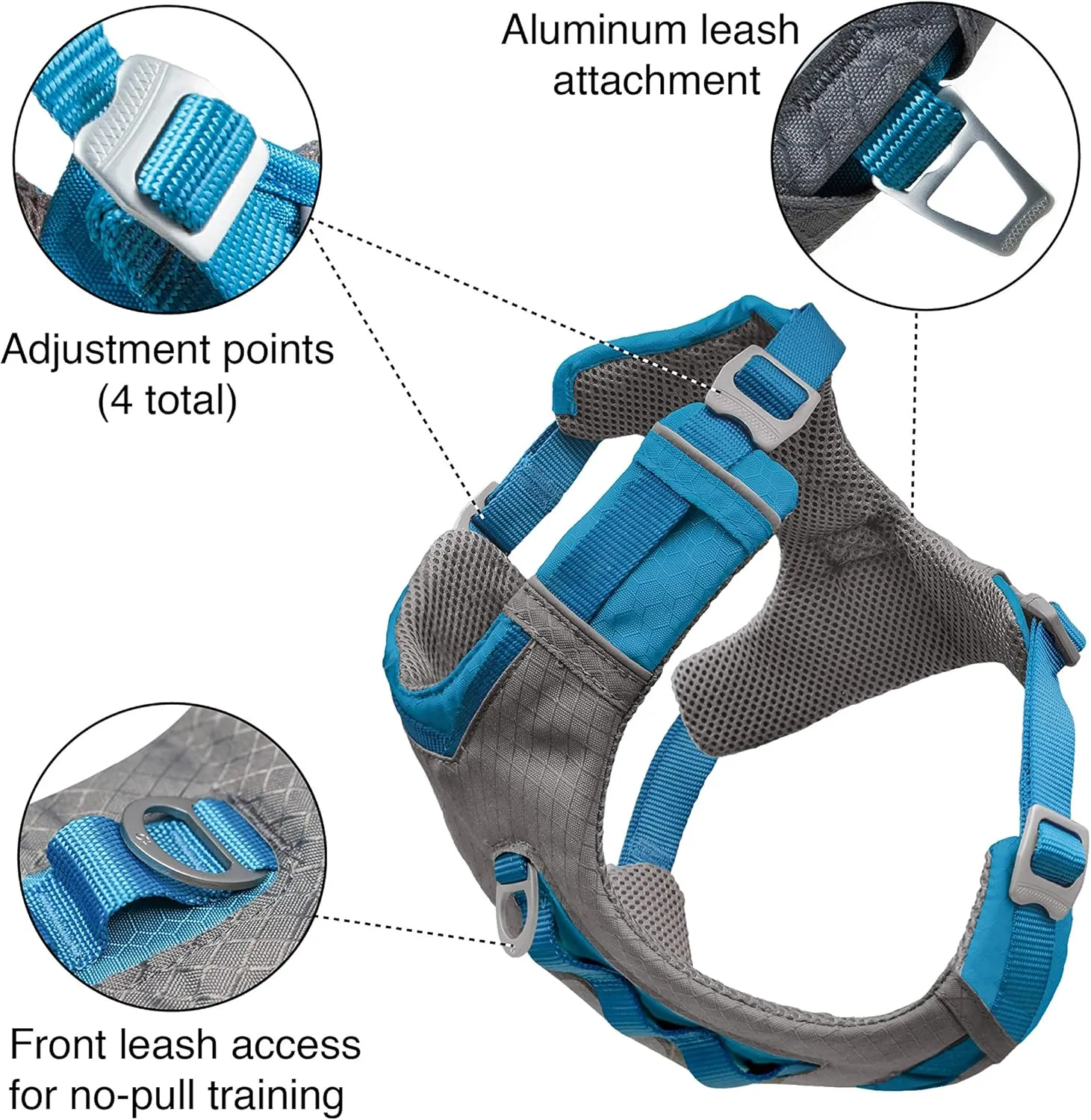 Kurgo Journey Air Dog Harness, Vest Harnesses for Dogs, Pet Hiking Harness for Running & Walking, Reflective, Padded, Includes Control Handle, No Pull Front Clip (Orange, X-Large)