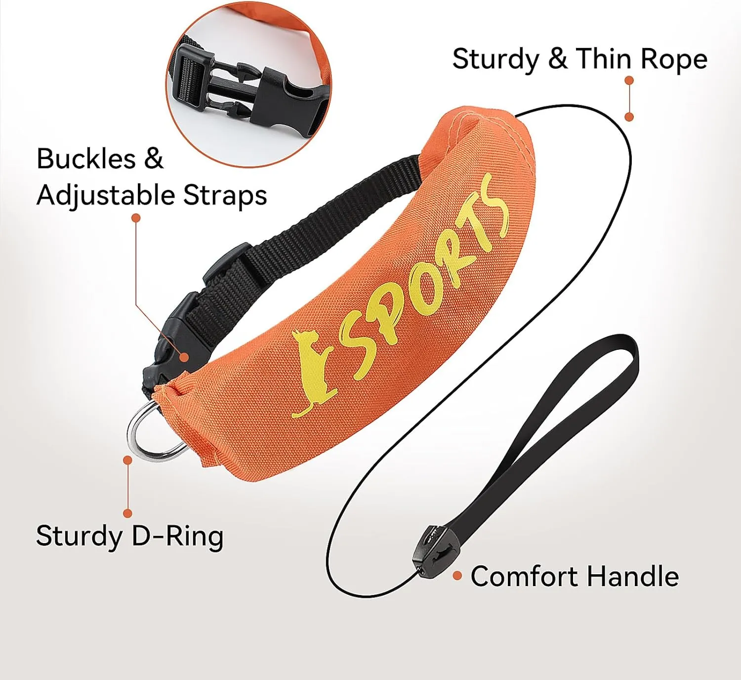 Lesypet 2 in 1 Retractable Dog Leash Collar, Hands-Free Dog Walking Collar with Retractable Leash for Medium Large Breed Dog Outdoor, Orange L