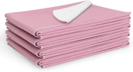 Medline Washable Bed Pads for Incontinence, Large 34 x 36 inch Reusable Underpads, 4 Pack, Pee Pads for Dogs, Adults, Kids and Baby, Pink Sofnit 300