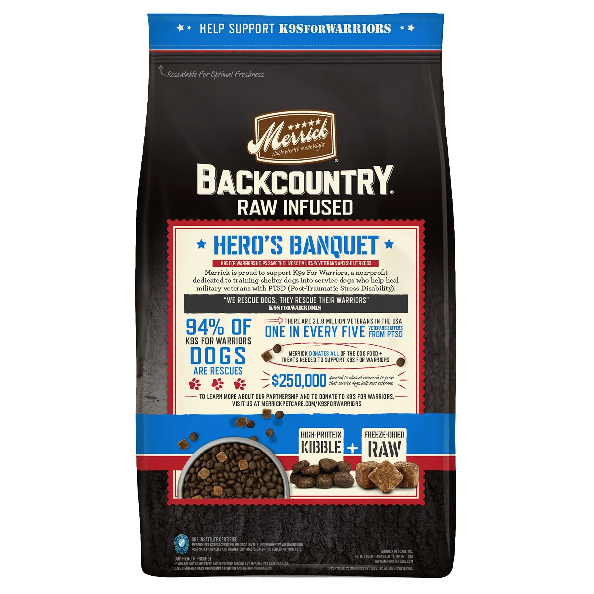 Merrick Backcountry Raw Infused Hero's Banquet Grain Free Dry Dog Food - 4 lbs.
