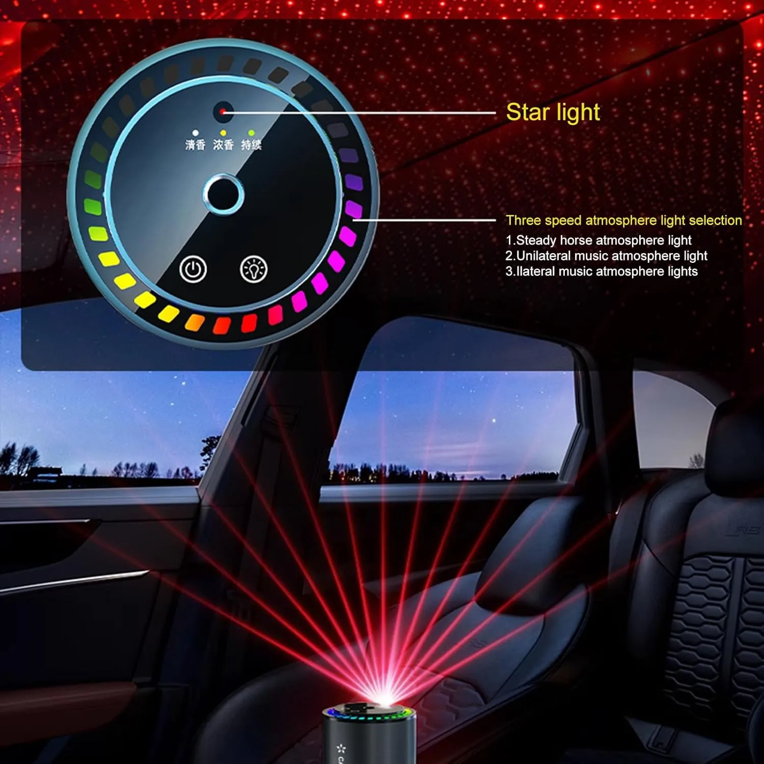 Mist Ultrasonic Humidifier Car Fragrance Diffuser Sure Here's A Product Title for Listing Air Freshener with Colorful Light Rechargeable Auto Chance