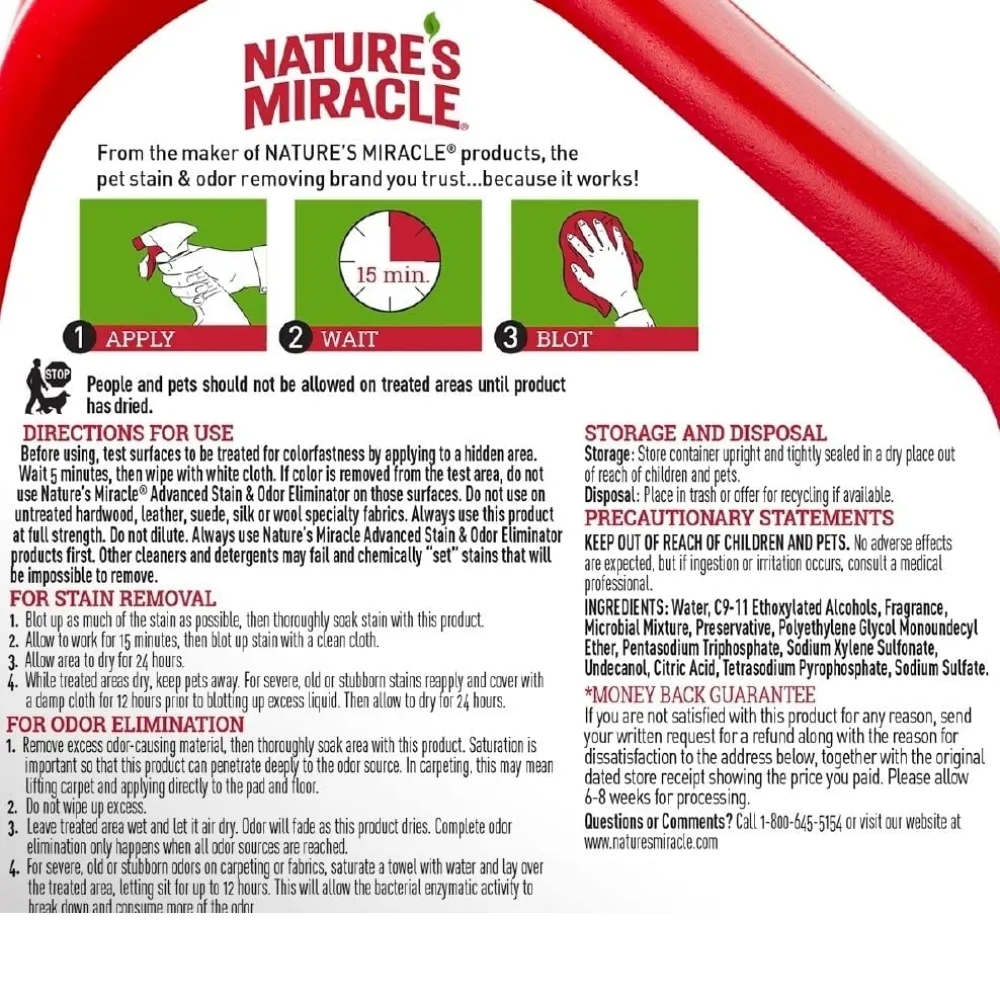 Nature’s Miracle Advanced Stain & Odor Remover for Dogs