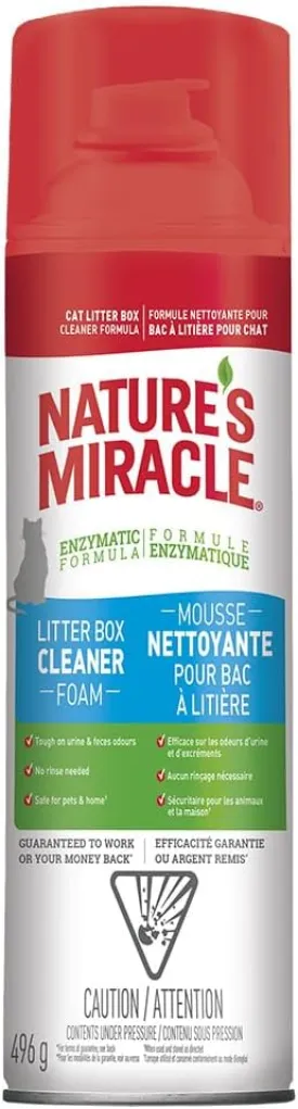 Nature's Miracle Foam Litter Box Cleaner, Tough on Cat Urine Odors, Enzymatic Formula, 17.5 oz