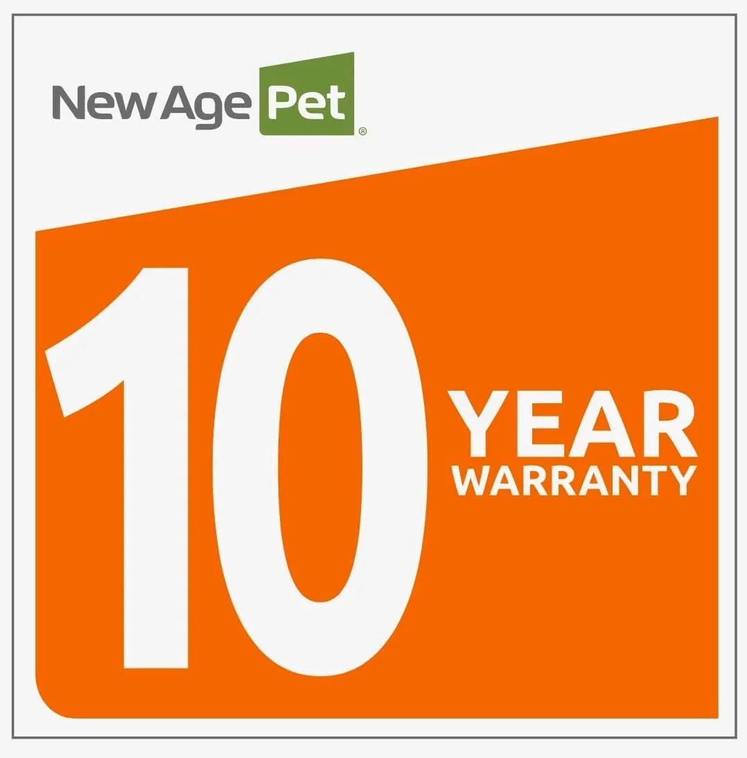 New Age Pet ECOFLEX Homestead Sliding Barn Door Furniture Style Dog Crate - Antique White, Large (EHDBC15-04L) - Stylish, Durable, Removable Cushions, Easy to Assemble.