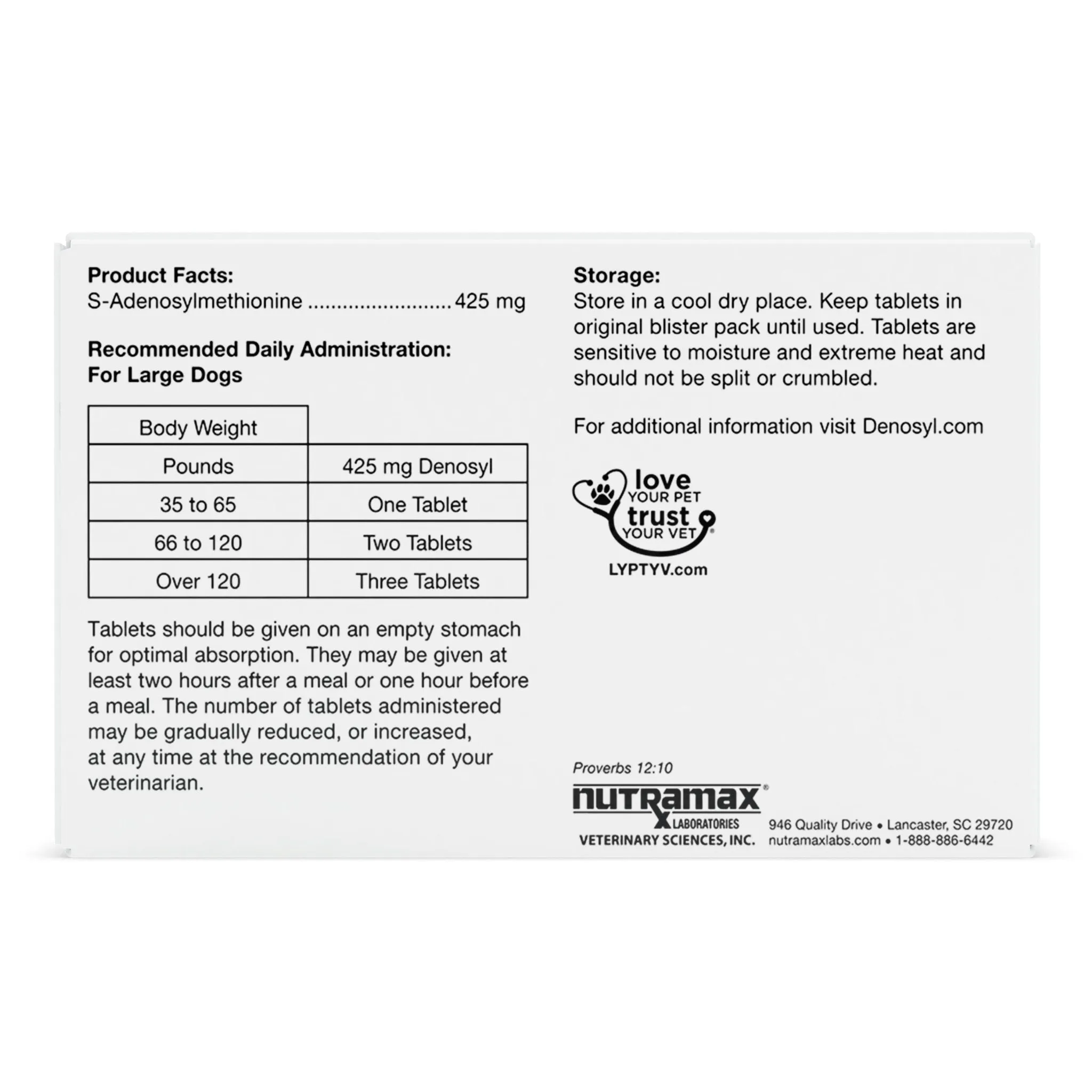Nutramax Denosyl Liver and Brain Health Supplement