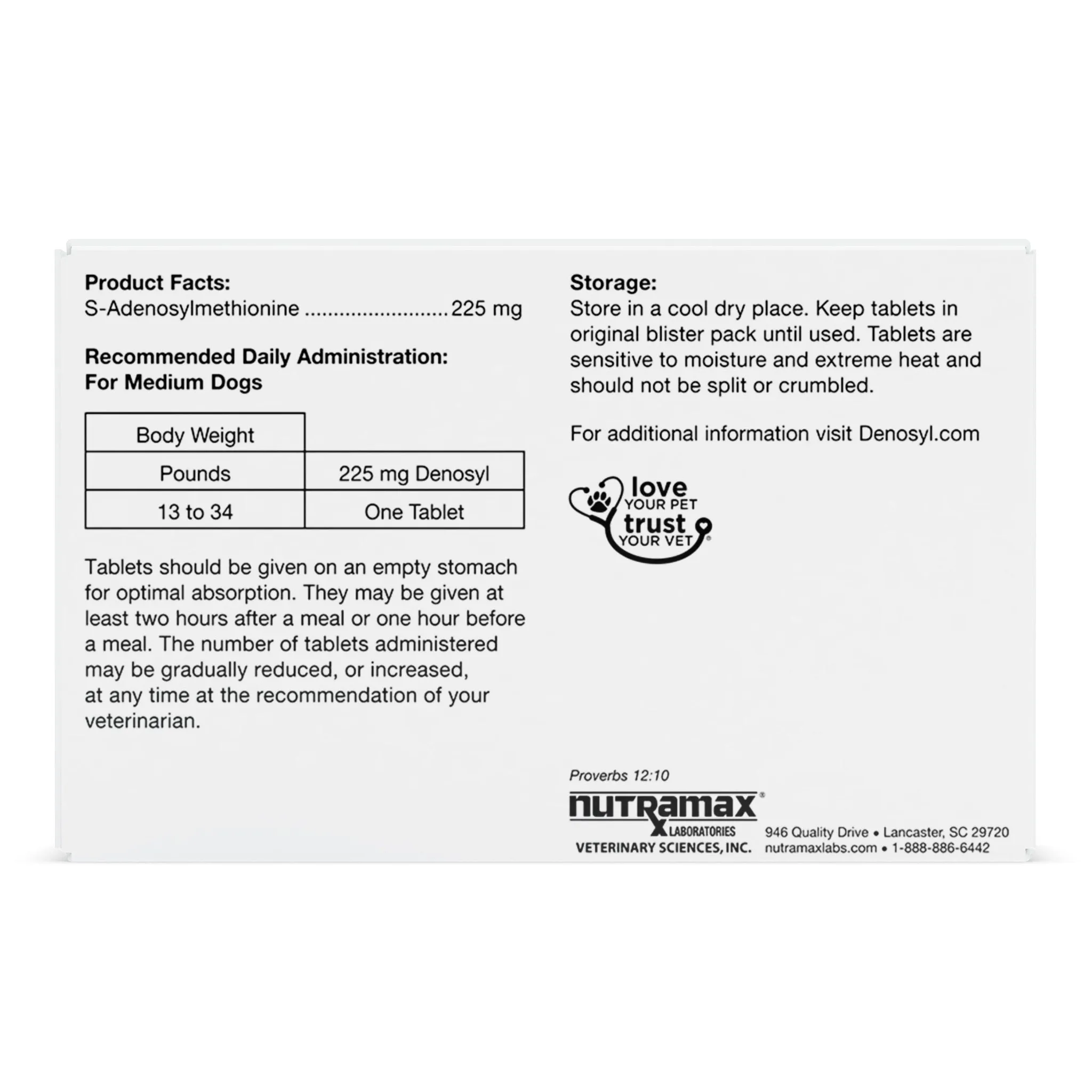 Nutramax Denosyl Liver and Brain Health Supplement
