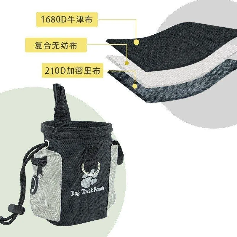Outdoor Pet Dog Treat Pouch Portable Dog Training Bags Pet Food Container Puppy Snack Reward Waist Bag 12.5*12.5*8Cm Pet Product