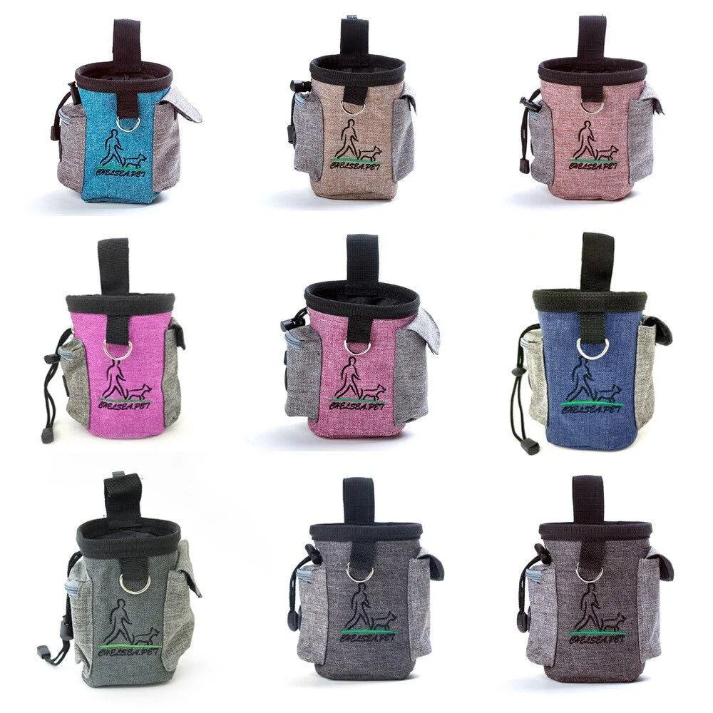 Outdoor Pet Dog Treat Pouch Portable Dog Training Bags Pet Food Container Puppy Snack Reward Waist Bag 12.5*12.5*8Cm Pet Product