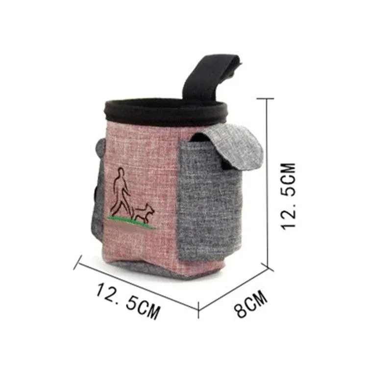 Outdoor Pet Dog Treat Pouch Portable Dog Training Bags Pet Food Container Puppy Snack Reward Waist Bag 12.5*12.5*8Cm Pet Product