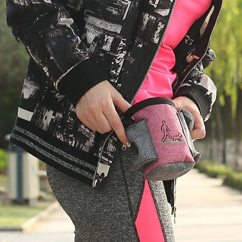 Outdoor Pet Dog Treat Pouch Portable Dog Training Bags Pet Food Container Puppy Snack Reward Waist Bag 12.5*12.5*8Cm Pet Product