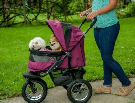 Pet Gear NO-Zip Double Pet Stroller, Zipperless Entry, for Single or Multiple Dogs/Cats, Plush Pad   Weather Cover Included, Large Gel-Filled Tires, 1 Model 3 Colors