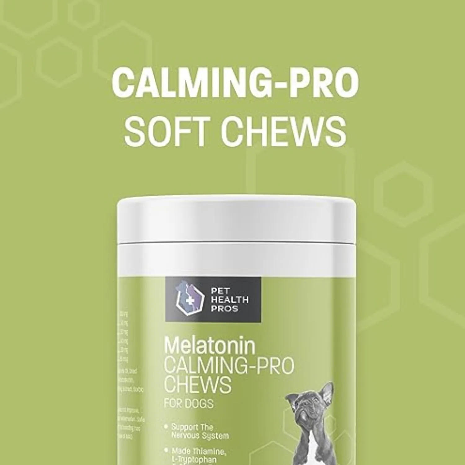Pet Health Pros Dog Calming Treats; Anxiety Relief; Ginger, Melatonin; Stressful Situations; 60 Count; Natural Flavor